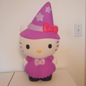 HELLO KITTY HALLOWEEN PURPLE WITCH HAT BLOW MOLD LIGHTED DECOR 22" TALL NWT